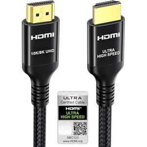 Etseinri 10K 8K 4K Cavo HDMI 2.1 0.5M, Certificato 48Gbps Cavo HDMI® Ultra Alta Velocità 4K 240Hz 144Hz 120Hz 8K 60Hz 10K Cavi HDMI eARC HDR HDCP 2.3 D-olby Atmos Vision TV Monitor Proiettore X-box