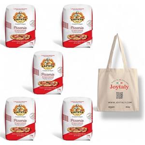 PRESTIGE FOOD & WINE 5x Caputo - Pizzeria Farina Italiana Premium Tipo 000 - Confezione da 1 kg +Joytaly bag