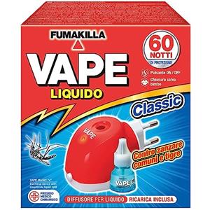 Vape Zanzare Diffusore Elettrico Classic Con Ricarica Liquida 60 Notti 30Ml