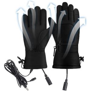 Generic Guanti riscaldati ricaricabili | Guanti elettrici riscaldati per esterni | Riscaldamento USB Forniture invernali per sci, escursionismo ciclismo