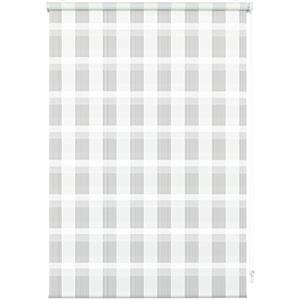 Gardinia Tenda a Rullo Doppia con Morsetto o Adesiva, Tenda a Rullo con Catenella Laterale, Trasparente e Opaca, Kit di Montaggio Incluso, Bianco a Scacchi, 45 x 150 cm