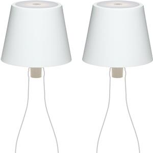 LA VILLE LUMIÈRE kit da 2 X MarieB Lampada LED Wireless, Ricaricabile e Dimmerabile, Abat-Jour per Interno/Esterno, 48h Autonomia, 3 Temperature di Luce, Alluminio, LVL(Solid White)