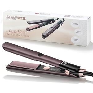 BarberBoss Piastra professionale per capelli in ceramica con piastre mobili, tecnologia ionica e cheratina per tutti i tipi di capelli, piastra per capelli lisci (QR-8411, viola)