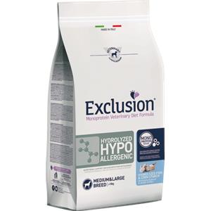 Exclusion Hydrolyzed Hypoallergenic per Cani Adulti M/L con Idrolizzato di Pesce e Amido di Mais da 12 kg