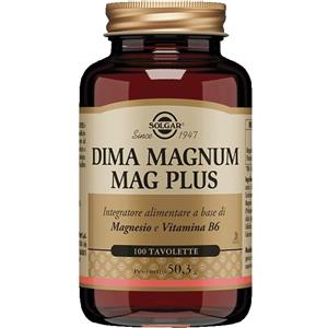 Solgar Dima Magnum Mag Plus - Integratore con Magnesio e Vitamina B6, 100 Tavolette per il Benessere del Sistema Nervoso