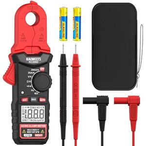 KAIWEETS Pinza Amperometrica Digitale TRMS, Multimetro Professionale Auto AC/DC con NCV, 2000 Conteggi, Tester Corrente e Tensione, Resistenza, Capacità, Frequenza, Diodo e Continuità