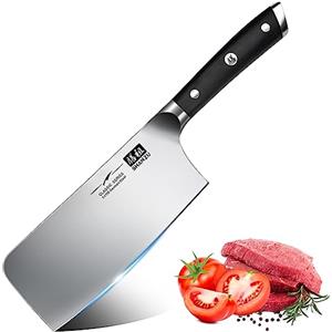 SHAN ZU Coltello da Cucina 20cm,Coltelli da Chef Coltelli da Cuoco Lama Acciaio Inossidabile Tedesco da 8'', Manico Ergonomico in Legno, per Tagliare Verdure, Carne e Frutta