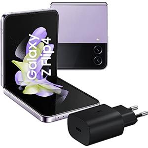 SAMSUNG Galaxy Z Flip4 Smartphone 5G, Pieghevole, Caricatore incluso, Sim Free Android, 256GB, Display Dynamic AMOLED 2X 6.7"/Super AMOLED 1.9"1,2, Viola (Bora Purple), 2022 [Versione Italiana]