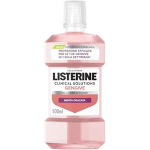 LISTERINE Clinical Solutions Gengive Gusto Delicato, Collutorio senza alcool con Fluoro, Zinco e Oli Essenziali per gengive sane, Collutorio gengive infiammate 0% alcol, Gusto Menta Delicata, 500 ml