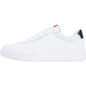 Tommy Hilfiger Uomo Sneakers Court Basket Profilo Basso, Bianco (White), 42