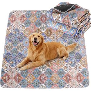 Gimars 91 x 121 cm, 2 Pezzi, Design Boho e Finitura Resistente, Traversine Lavabili per Cani, Tappetino Riutilizzabile per Addestramento Cuccioli, Assorbente, Antiscivolo e a Prova di Perdite
