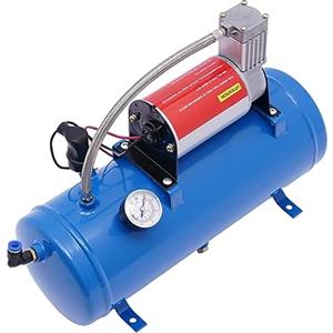 Rogowsen Compressore d'aria, compressore da 12 V, potente e silenzioso, officina di compressori d'aria, serbatoio da 6 litri, adatto per pneumatici da auto, motori auto, biciclette, palloni, giocattoli, barche