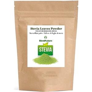 BlendNature Stevia in polvere 100% pura naturale 200g - Foglie selezionate - Vegano - Ideale per pasticceria e dessert