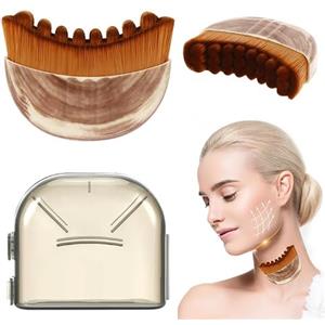 Zippicks Spazzola Drenaggio Linfatico Viso,Pennello per Contorno Linfatico | Massaggiatore Linfatico per Viso,Spazzola Drenante Viso,Strumento Rassodante per la Cura della Pelle del Viso