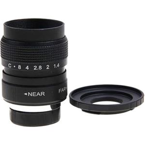 Generico Compatibile con l'obiettivo cinematografico Canon 25mm F1.4 C-Mount for EOS M Mirrorless(BLACK_C MOUTH)