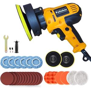 Hocamel Lucidatrice per auto da 700W, set di 31 lucidatrici eccentriche, lucidatrice orbitale per auto da 13 cm con 3 velocità variabili, per detailing auto, lucidatura, ceratura, rimozione graffi da vernice