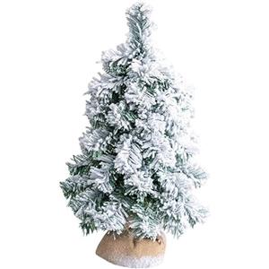 CYRENT Piccolo albero di Natale innevato da 50 cm, finto albero di Natale da tavolo, decorazione per camino, davanzale, decorazione natalizia per interni