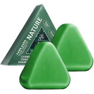 BAInuai Nature Triangle Shampoo Bar, Nature Seven Green Shampoo, shampoo solido a base di erbe, lenisce e rinforza i capelli per uomo e donna, 120 g (2 pezzi)