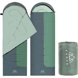 KADVA Sacco nanna da campeggio Dorma R con collegamento lato destro, 220 x 75 cm, sacco a pelo verde con cappuccio temperatura comfort 14 gradi per autunno e primavera tecnologia Ripstop