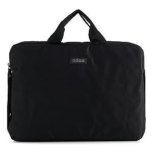 Nilox, Borsa Porta PC Imbottita, Custodia PC 15.6 con Manico e Tracolla, Realizzata in Materiale Resistente e Durevole, 100% poliestere, Colore Nero