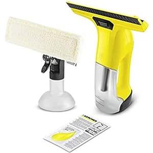 Kärcher Lavavetri WV 6 Plus - Batteria agli ioni di litio, capacità serbatoio 150 ml, durata della batteria 100 min, resa con una carica 100 finestre, giallo/nero