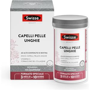 Swisse Capelli Pelle Unghie 100 compresse - Integratori capelli con Biotina, Vitamina C, Zinco, Cardo mariano, integratore per Pelle e Unghie