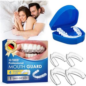 Usmlicer 4 Pezzi Bite Bruxismo Notturno, Paradenti Notturno, Byte Notte Automodellanti, Riutilizzo, Riduce Il Russare, Migliora Il Sonno, Mouth Guard Teeth Grinding, Per Adulti