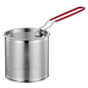 YJDOORPLAY Inserto per scolapasta per pentola, in acciaio inox, scolapasta per verdure con manico rimovibile, colino per pasta da 20 cm per bollire tagliatelle ramen spaghetti, adatto per casseruole da 2-3 litri