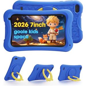 DigiLand Android Tablet Bambini 7 Pollici,4GB RAM + 32GB ROM (espandibile), Controllo Parentale, App Bambini Preinstallate, Doppia Fotocamera, con Custodia Protettiva (Caricabatterie non incluso)