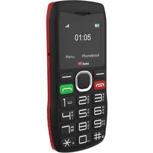 TTfone TT880 - Telefono cellulare facile da usare per anziani e anziani, con pulsante grande e pulsante di assistenza di emergenza, paga come si va (EE PAYG, rosso, con cavo USB)