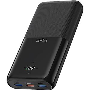 VIYISI Power Bank 30000mAh, caricatore portatile a ricarica rapida 20W PD, batteria esterna USB C con display LED, 4 uscite e 3 ingressi compatibili con iPhone/Samsung/Xiaomi/Huawei/iPad/Tablet, ecc