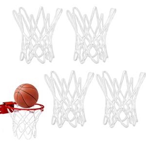 CSVZKIAY Rete Mini Canestro Basket 4 Pezzi, Rete in Nylon Resistente con 8 Ganci, Ricambio per Mini Canestro da Interno ed Esterno, per Gioco, Allenamento e Area Ricreativa