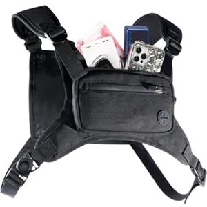 Generisch Marsupium - da boxe per moto, da corsa, da uomo, con fascia frontale, porta zaino per moto, donne, escursionismo, campeggio, arrampicata, ciclismo, pesca, cachi, Nero , Siehe