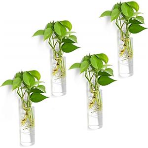 Vumdua Fioriere da appendere alla parete, 4 pezzi, terrario in vetro da appendere, vaso per piante in vetro, perfetto per propagare piante idroponiche, casa, giardino, decorazione per matrimoni