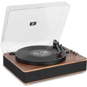 Fenton Giradischi Bluetooth (ingresso/uscita) - Fenton RP162 - giradischi retrò con altoparlanti (stereo) e lettore mp3 - Marrone (102.168)