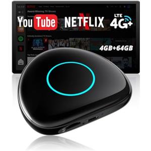 ATOTODIRECT AI Box CarPlay Adattatore Android Auto Wireless, Smart Auto Video Box con 4G LTE/WLAN/Dual-BT/USB/GPS Integrati, MicroSD, OTA, Uscita HDMI, Schermo Diviso, DriveChat, CB6C
