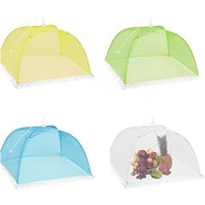 WeddHuis 4 PCS Coprivivande a Rete Pieghevole Coprivivande in Rete Protezione per Mosche Perfetta per Cibo Frutta Barbecue Picnic Resistente a Zanzare Mosche