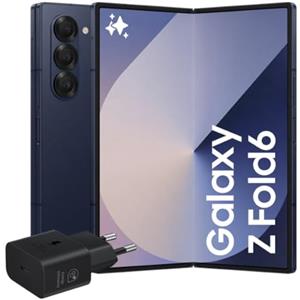 Samsung Galaxy Z Fold6 Smartphone AI pieghevole, Caricatore Incluso, RAM 12GB, 256GB, Dual SIM, Display 6,3"/7,6" Dynamic AMOLED 2X, Batteria a lunga durata, Navy 2024 [Versione italiana]