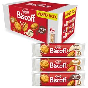 Biscoff Lotus Biscoff | Confezione Mista Biscoff Sandwich | 3 Gusti | 2 Confezioni per Gusto | 15 Biscoff Sandwich per Confezione | Ingredienti di Origine Naturale | Senza Coloranti | 6 x 150g | 900g