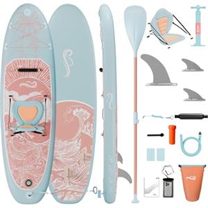 JUMMICO Tavola da Paddle Gonfiabile Stand Up Paddle (SUP) - Design Unico, Stabile e Rapida da Gonfiare - Set Completo con Zaino