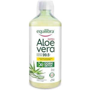Equilibra Aloe Vera da Bere, 100% Pura Polpa di Aloe, 1000 ml per 20 Giorni, Azione Depurativa e Lenitiva, Senza Zuccheri, con Polisaccaridi, Da Bere Puro o Diluito in Acqua