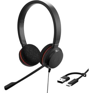 Jabra Evolve 20 Cuffie Stereo con Cavo USB e microfono, Nero