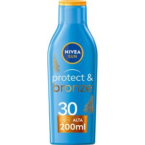 Nivea Sun Latte Solare Protect&Bronze SPF30 Latte Corpo Per Abbronzatura Dorata 200 ml
