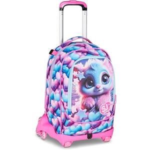 SJ GANG STYLE JAM GANG Trolley Scuola Jack 8 ruote MAGICAL FANTASY GIRL, Rosa, 34L, Scomponibile, Uso Zaino, Cross-over System, Spallacci a scomparsa, Tasca portaborraccia, Elementari e medie, Bambina