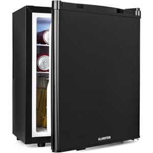 KLARSTEIN Happy Hour Mini Frigo, Frigo Portatile da Camera, Frigorifero Piccolo Silenzioso da Ufficio, Mini Bar con Illuminazione Interna e Ripiani Rimovibili, Bar da Campeggio 5-22°C, 38L