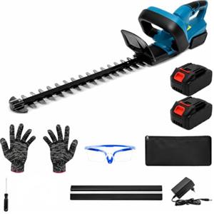 Generico Tagliasiepi a Batteria 48V, Senza Fili, Lama 55cm, 2 Batterie Incluse, Autonomia Fino a 60 Minuti, Tagliasiepi Elettrico Potente e Leggero per Giardino e Siepi