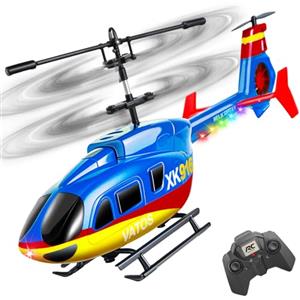 VATOS Elicottero telecomandato, 2,4 GHz, elicottero radiocomandato con giroscopio e luce LED, elicottero RC per bambini dai 10 anni in su, 3,5 canali, altezza fissa giocattolo aereo per bambini/adulti