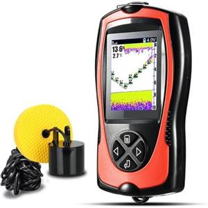 AUBEST Telecamera Subacquea, Ecoscandaglio Ricaricabile Sensore Sonar cablato/Wireless Display a Colori for la Pesca profondità Massima dell'Acqua 45 M(FF1108-1CT)