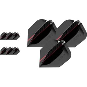 Target Darts Scope PRO Ultra Dart Flights, 9 Pack - No.6 Shape Flights | Professional Dart Accessories, Scope Dart Flight Set, Multipack Flights Set, Black & Red