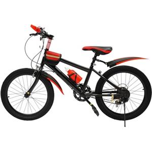 Owneed Mountain bike da 20 pollici per bambini e ragazzi, con borsa portaoggetti, campanello a bussola, in acciaio al carbonio, capacità di carico 85 kg, doppio sistema frenante, da 8 a 13 anni (rosso